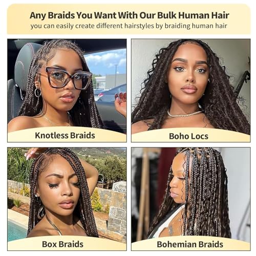 18 Inch Kinky Straight Human Hair for Wet and Wavy Braiding - 2 Pack/100g Bulk Curly Extension, kinky straight braiding hair - Image 2