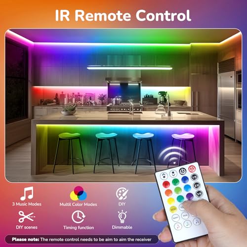 Tira de LED RGBWW+IC 50 pies Dimmable Multi-color miniatura 6