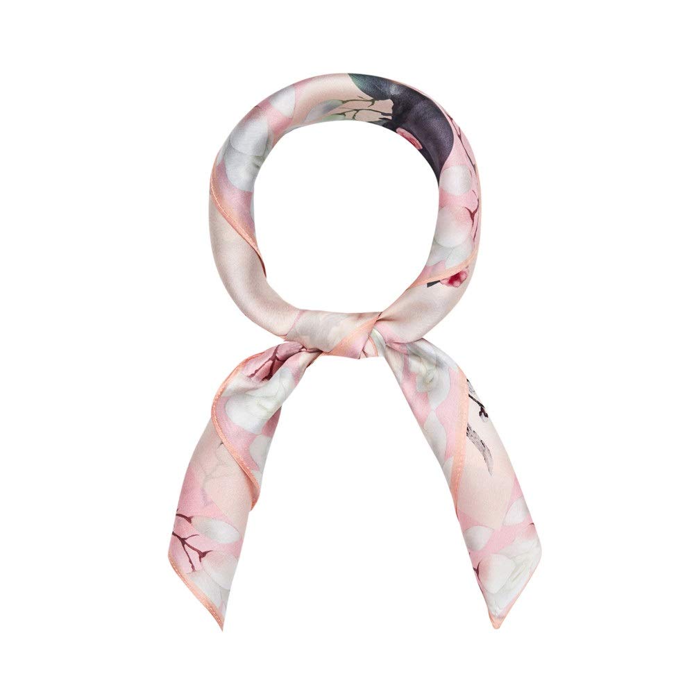 Sciarpa Grande Quadrata da Collo 2 Pezzi per Donna in Raso di Seta di gelso Morbida e Leggera (Rosso 53x53 cm)