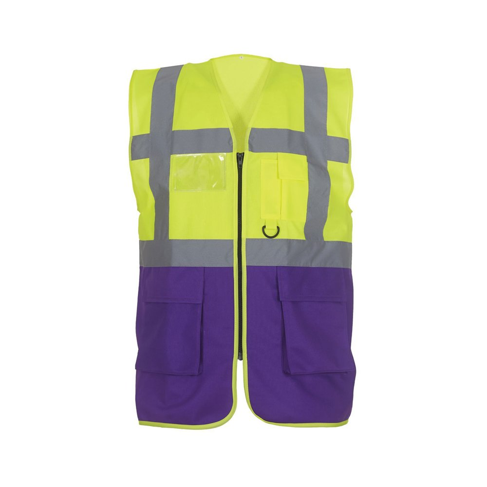 Expert Workwear Coloured Hi Vis Executive Vest High Viz Vests Zip with Pockets - 27 Colours — view 25