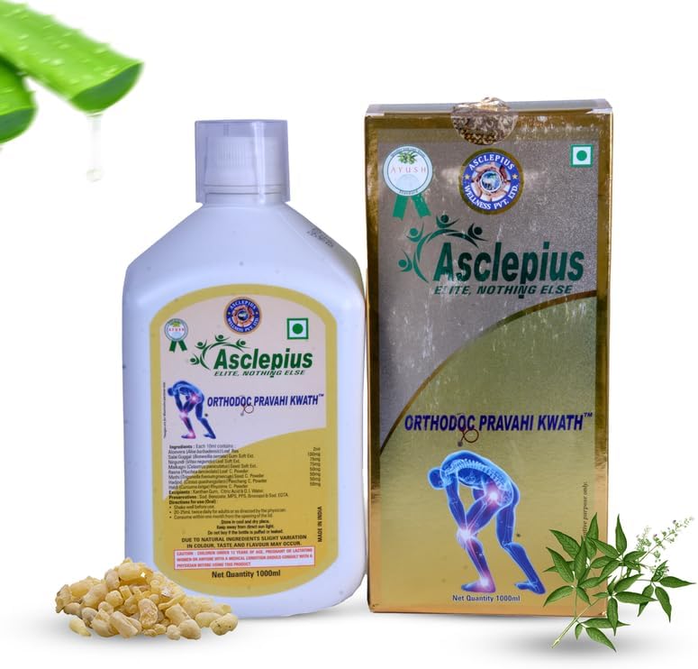 Asclepius Orthodoc Pravahi Kwath Gives Natural Relief for Joint and Muscle Pain, Anti-Inflammatory, Supports Mobility, Ayurvedic Formula,1000ml