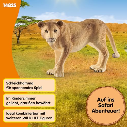 SCHLEICH WILD Life | Löwin 14825 | detailgetreue Tierfiguren | Zoo Spielzeug | tolles Geschenk für Jungen und Mädchen | Deko für Geburtstag | Spielfigur ab 3 Jahren | 12 x 4 x 5 cm