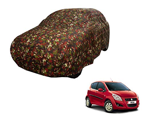 Image of Auto Hub Car Cover Compatible with Maruti Ritz with Weather Proof, Triple Stitched, Ritz Car Cover Jungle Look