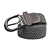 Mile High Life | Braided Stretch Elastic Belts | Pin Oval Solid Black Belt Buckle | PU Loop End Tip Men/Women/Junior Belt