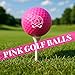 Ghost Pink Funny Golf Balls for Women – Shocked Emoji Face, High-Visibility Pink, Sleeve of 3 Novelty Practice Balls, Cute Golf Gift for Her, Ladies & Girls