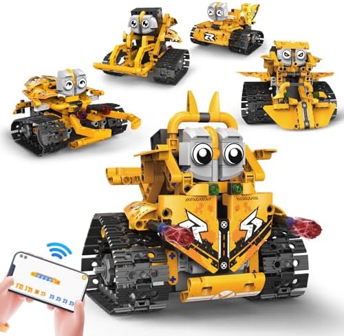 Robot PATEMZON 6 En 1 Programmables – Kit STEM Avec LED, Télécommande Et App, Cadeau Créatif Pour Enfants