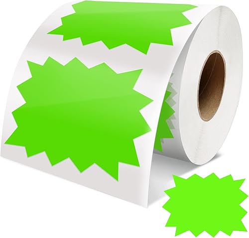 Meitaat Etiquetas de precio Etiquetas adhesivas verdes de 4 x 3 pulgadas, autoadhesivas, etiquetas adhesivas de gran venta, letreros de explosión de