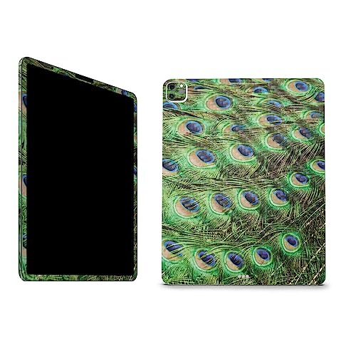 Image of MightySkins Carbon Fiber Skin Compatible With Apple iPad Pro 12.9 inch M2 6th Gen (2022) Full Wrap Kit - Peacock Pattern | Protective Durable Textured Carbon Fiber Finish | Easy To Apply | Made in the USA