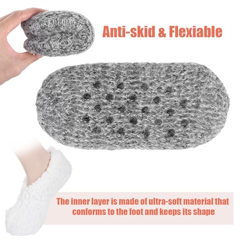 Thinp Slipper Socks for Women Men, House Slippers Warm Fuzzy Slippers with Grippers Non-Slip Slipper Soft-Lightweight Winter House Shoe Socks, Indoor3