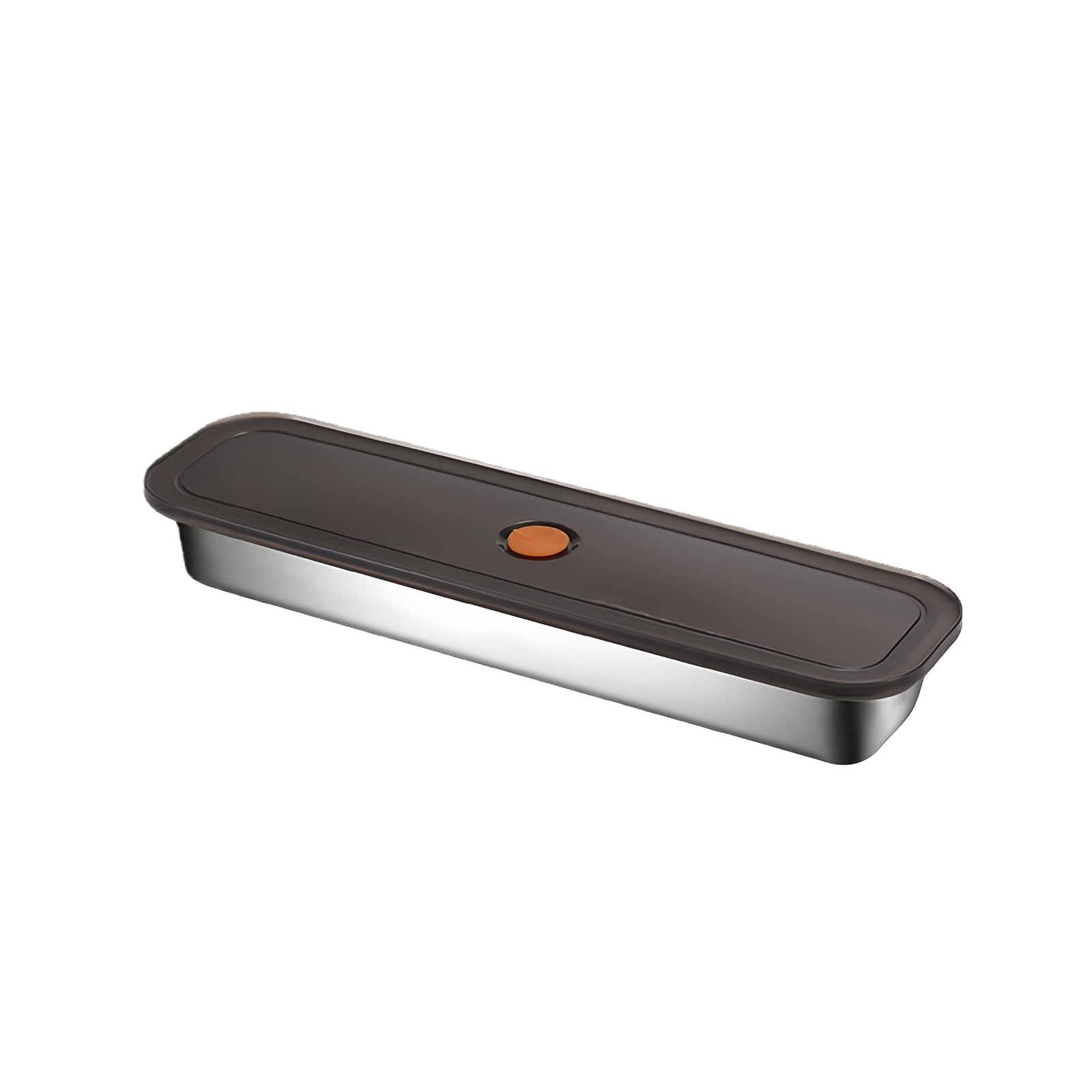 Rectangular Steel Bacon Tray Meat Food Container with Airtight Lid Fresh Kitchen Organization Food Storage Container