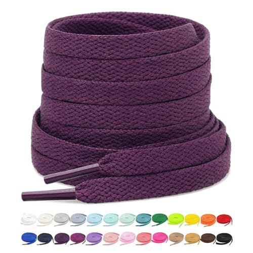 Image of Stepace [2 Pairs Flat Shoe Laces for Sneakers 30 inch-72 inch Length 26 Color Shoelaces