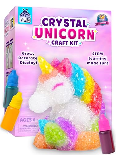 Unicorn Crystal growing Kit For Kids -Science Kit For Kids Crystal Making Kits For Kids STEM Toys Age Girls Birthday Presents Age 6 7 8 9 10 Science Kit For Kids 8-12 Unicorn Craft