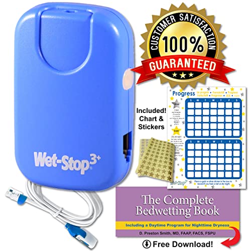 Image of Wet-Stop 3 Blue Bedwetting Enuresis Alarm with Loud Sound and Strong Vibration for Boys or Girls, Proven Solution for Bedwetters