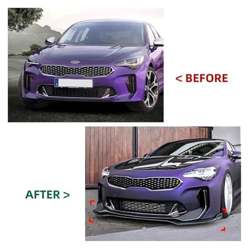 Diffuseur pare-chocs avant Kia Stinger en ABS noir carbone réglable