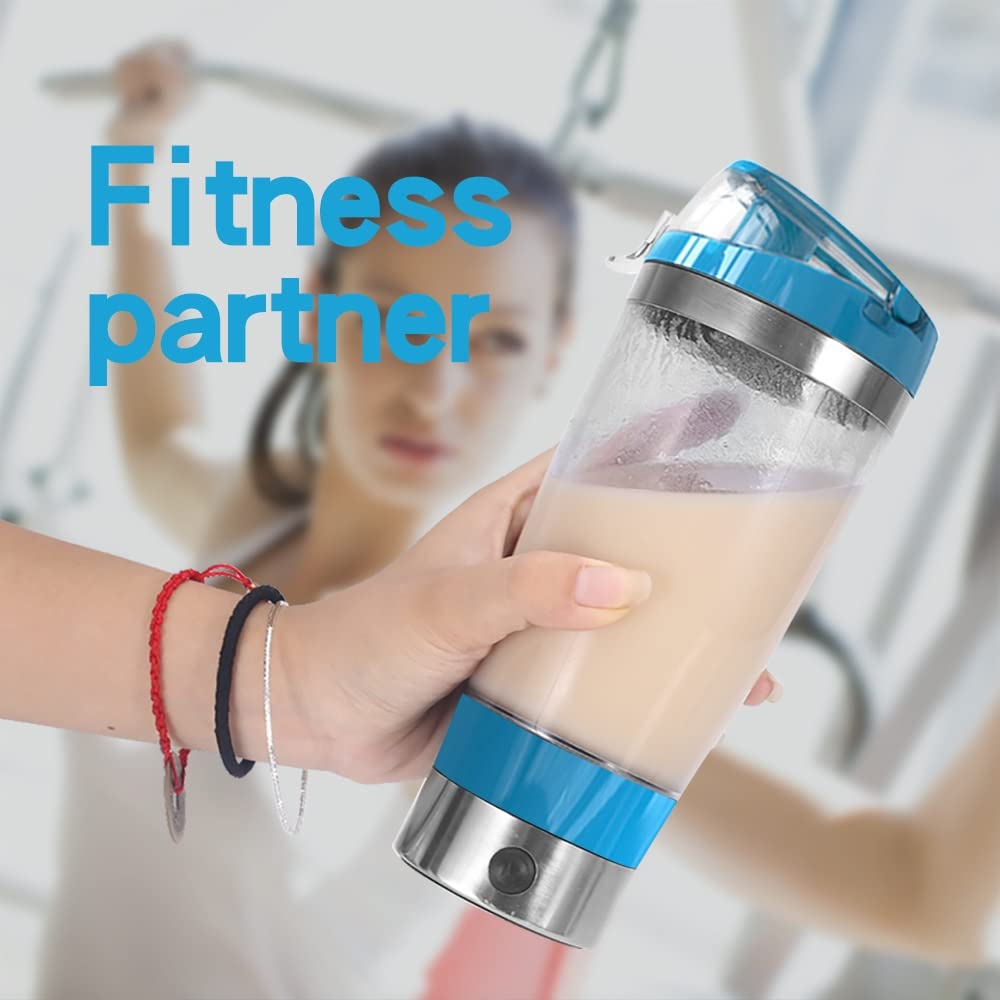 450 ML Shaker Proteico Elettrico Bottiglia Shaker Per Proteine ​​Portatile Frullatore Per Frullati Movimento Automatico Vortex Senza BPA A Prova Di Perdita Per Ufficio, Palestra, Viaggi