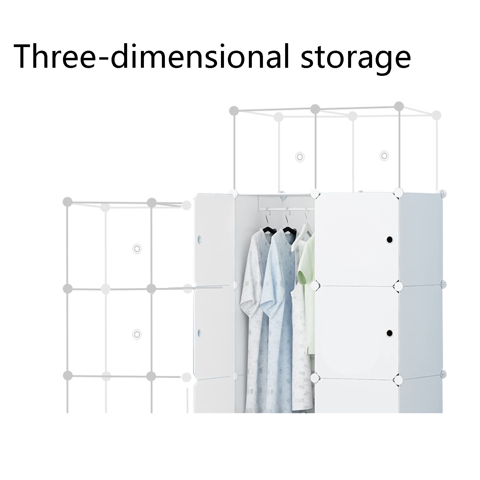 Armario colgante con 15 puertas, armario esquinero, fácil instalación, diseño a prueba de polvo, solución de almacenamiento versátil para dormitorio y dormitorio
