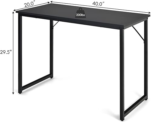 Miniatura 7 de COSTWAY Escritorio para computadora de oficina en casa, escritorio de estudio de escritura simple y moderno de 40 pulgadas, escritorio para juegos