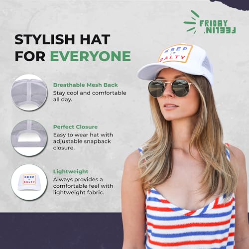 Image of Friday Feelin' Trucker Hat Women Men Baseball Caps Gift Women's USA Trucker Hats Caps Baseball Hats All Occasions - One Size