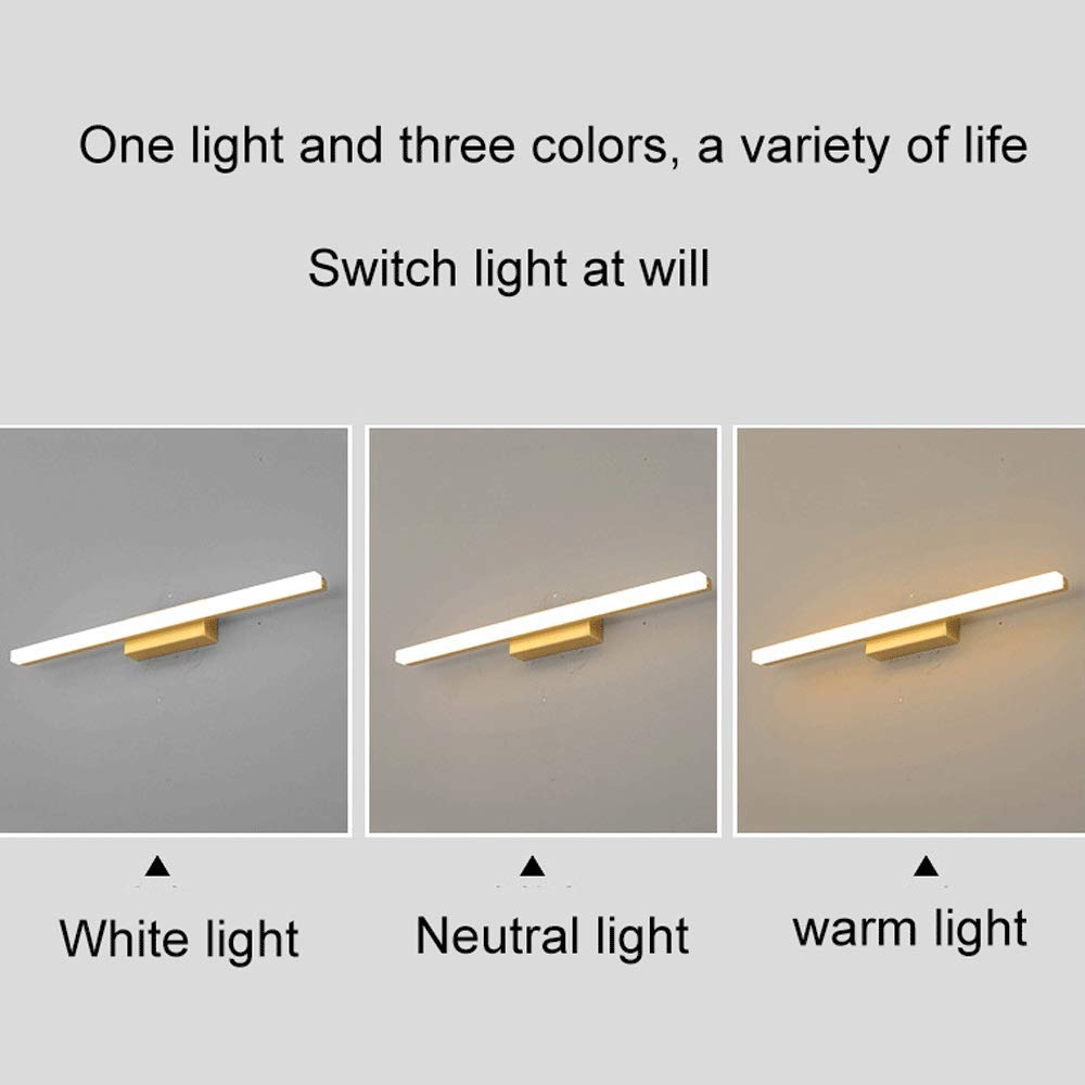Siet Luci a specchio a LED, lampada a specchio per il trucco, moderno Lanterna da parete da bagno dimmerabile da bagno per lo specchio da bagno Armadio luce 3 colori luminosità [classe energetica A ++