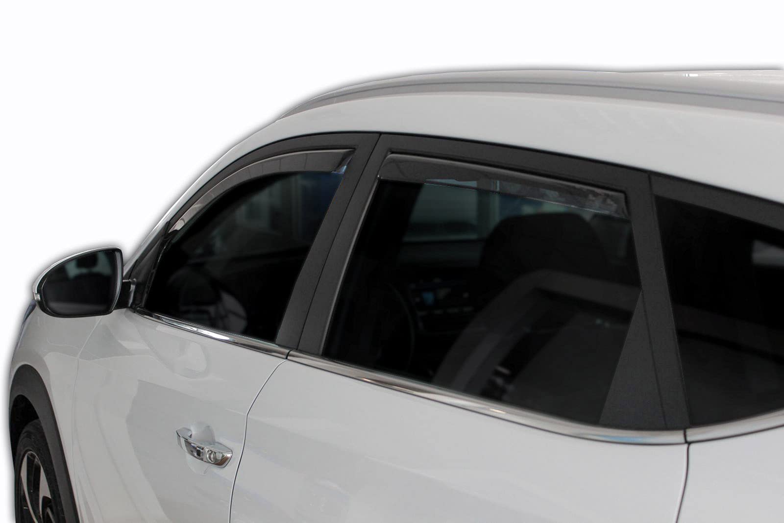 SCOUTT J&J Automotive GP Windabweiser passend für Hyundai Tucson 5-Türer 2015-2020 4tlg, Vorne und Hinten Regenabweiser Passform Getönt Schwarz
