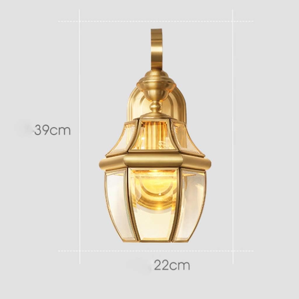 Wall Lamps,Copper Single Head Outdoor Wall Lamp, Outdoor Balcony Aisle Staircase Entrance Lamp Living Room Modern Minimalist Lamps, Clear
