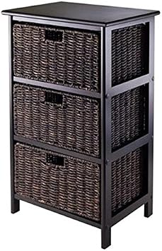 Ergode Wood Omaha Storage Rack with 3 Foldable Baskets - Stylish & Practical