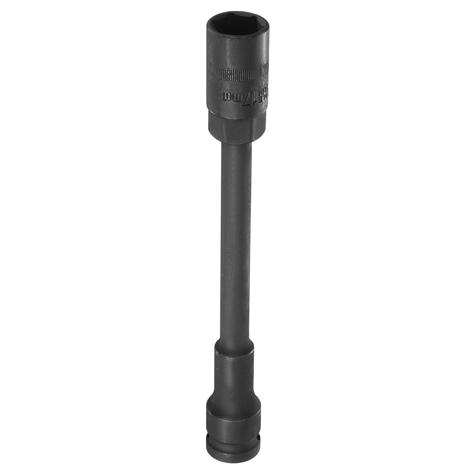 sourcing map Deep Thin Wall 6 Point Impact Socket 1/2" Drive 17mm Socket 8" Extra Long Metric CR-V Steel Spindle Axle Hex Sockets for Machine Shaft Nuts Bolts Repair, Black