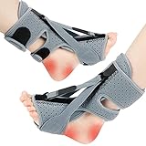 ANSUSIC Plantar Fasciitis Night Splint-Upgrade 3 Adjustable Planter Facetious Relief Brace,Plantar Fasciitis Relief Women Men Straps,Support Relief Foot Drop Achilles Tendonitis Day Night(Gray-2PC)