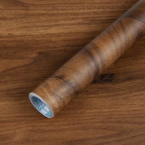 practicalWs Wood Grain Contact Paper Peel and Stick - Self Adhesive Brown Wallpaper for Cabinet - Waterproof Vinyl Wrap for Kitchen Countertop - Wall Paper for Furniture Shelf Liner 15.7In x 78.7In
