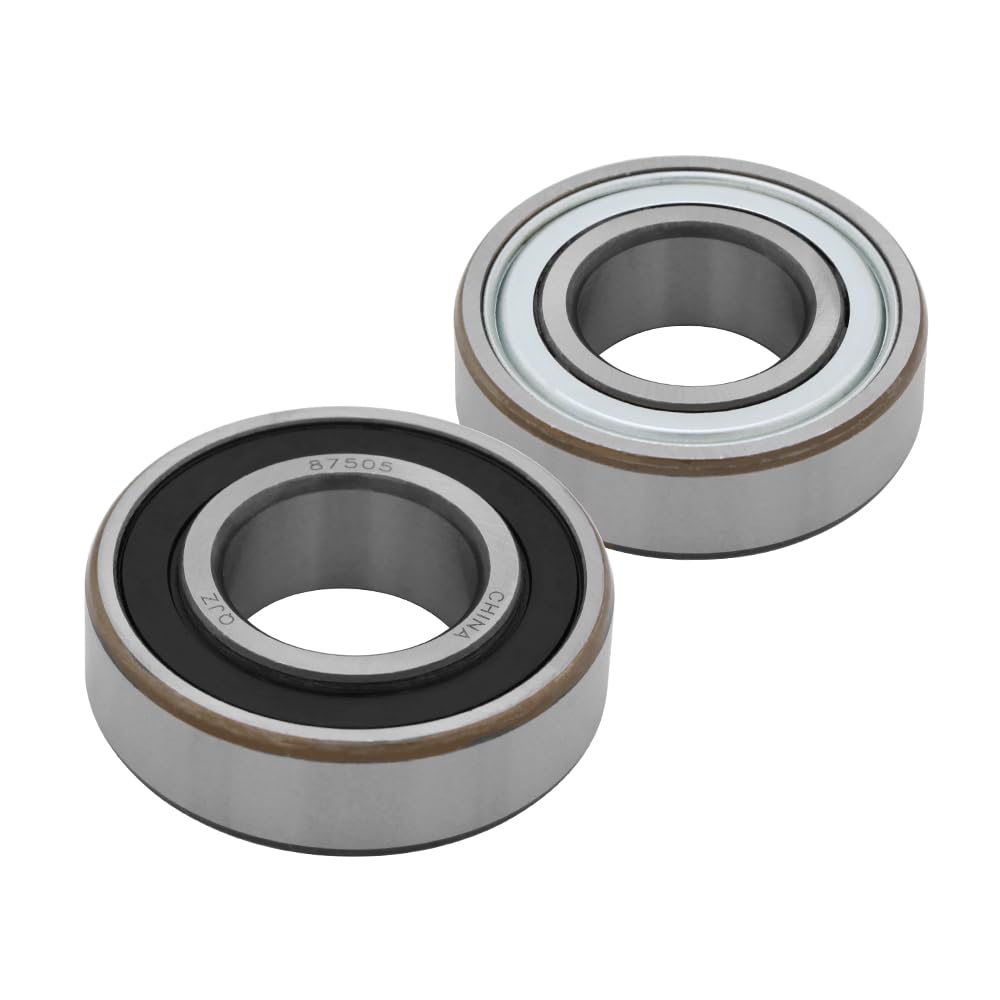[2-Pack] 87505 - Felt Seal Ball Bearing - Inner Diameter: 0.984 in (25 mm) - Outer Diameter: 2.0472" (52 mm) - Width: 0.591 in (15 mm)