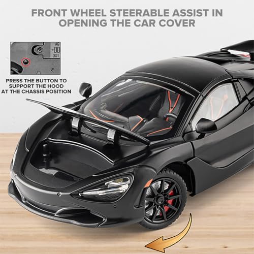 Image of Magicwand 1:24 Scale Die-Cast McLLaren 720S【Large】【Convertible】【Random Color】 with 4 Openable Doors Working Steering,Lights & Music【Pack of 1】