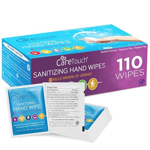 Care Touch Hand Sanitizer Wipes - 110 Hand Wipes Individually