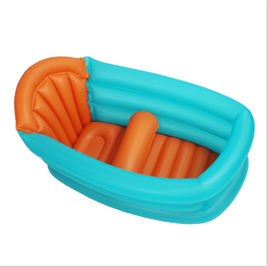 Bathtubs Soaking Baths Blue orange family baby bb swimming pool/young children bath inflatable baby kids thicker thermal bath/household tub 26 * 13 * 7 inches