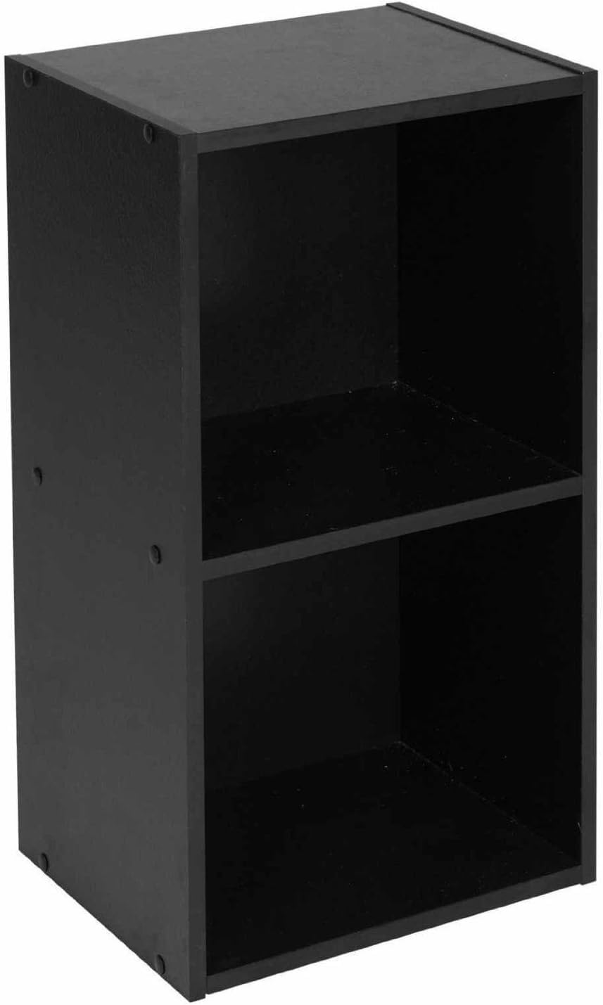 Albert AustinBook Shelf Cube Storage 1-2-3-4 Tier Cube Bookcase, Shelving Unit Display, Storage Unit for Office, Living Room Decor (Black, 2 Tier)