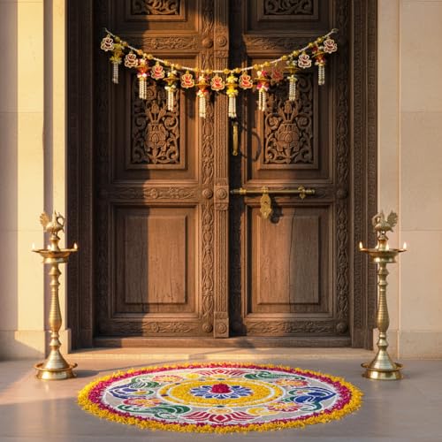 Image of iHandikart Lord Ganesha Toran for Main Door | 40 Inch, Decorative Door Bandhanwar for Home Entrance, Perfect Door Hanging for Pooja Room, Diwali & Wedding, Toran for Traditional & Festive Decor Items