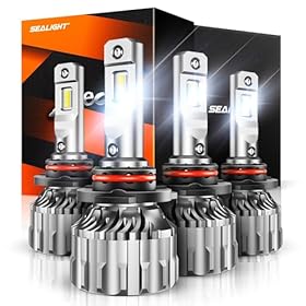 SEALIGHT 9005/HB3 9006/HB4 Bulbs Combo 66,000LM Ultra-Bright...