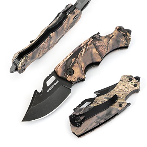 MOSSY OAK Mini Folding Pocket Knife, Stainless Steel Drop Point Blade - EDC
