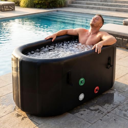 SunSwell XXL Ice Bath Tub for Athletes, Portable Bathtub, Inflatable Cold Plunge Tub with Cover&...