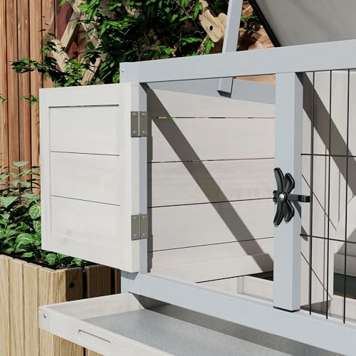 Pawhut USD51-119BK0131 Elevated Wooden Rabbit Hutch thumb #7