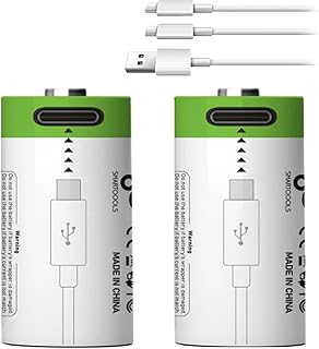 Rechargeable CR2 Batteries 2 Pack,3.7v 300mAh CR2 Lithium Battery, USB Type C Rechargeable Lithium CR2 CR15H270 15270