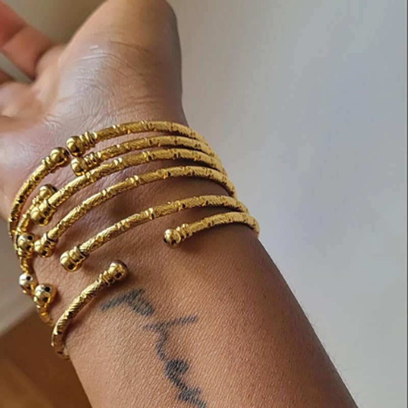 Generic Pulseras de oro para mujer, brazaletes dorados, regalos para mujer