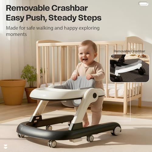 Image of StarAndDaisy Baby Walker for 6-18 Month Baby Boy & Girl /Height Adjustment, Speed Control /Baby Walker for Kids with Safety Wheels and Comfortable Seat (Grey)
