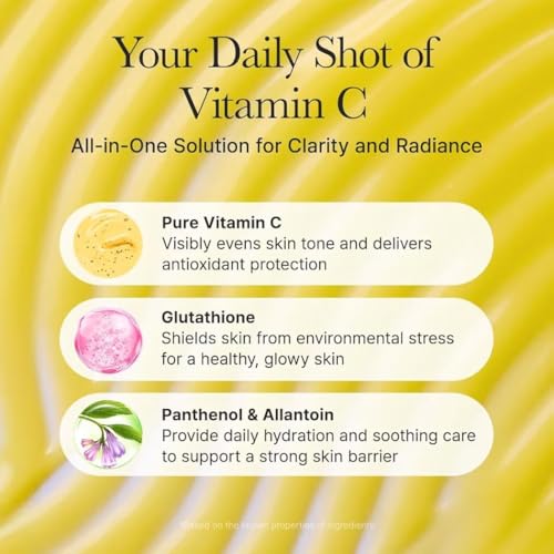 Image of 1Pc, Korean Vitamin C Face Serum 30ml with Glutathione, Niacinamide & Vitamin E - Brightening Serum for Dark Spot Reduction, Uneven Skin Tone, Glass Skin Glow, Fine Lines & Wrinkle Care
