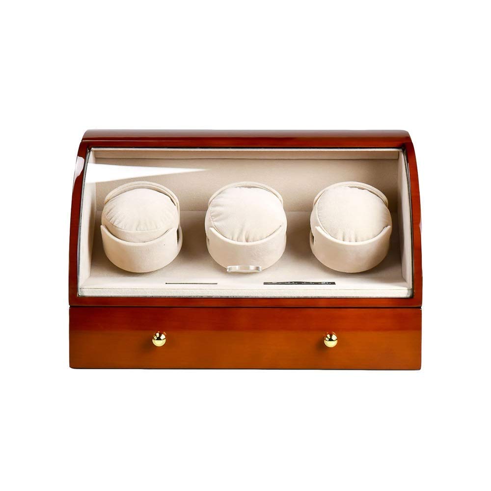 QUSYZD Watch Automatic Watch Winder for 3 Automatic Watches, with Drawer Storage Box, LCD Touch Screen, Super Quiet Motor,B