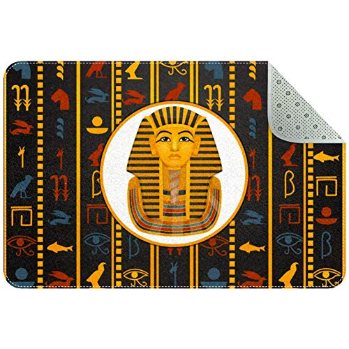 LORVIES Alfombra egipcia jeroglíficos alfombra alfombra antideslizante para salón dormitorio 24 x 16 pulgadas, poliéster, multicolor, 90x60xm/35x24in