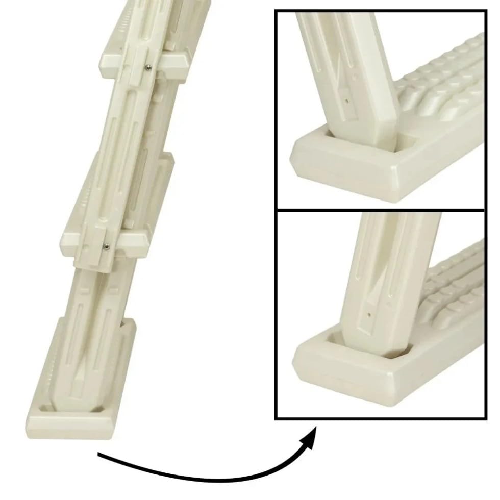 Escalera de seguridad plegable para piscina color blanco perla miniatura 4