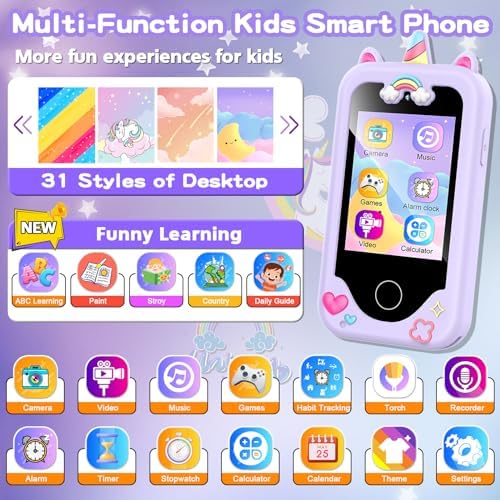 Kids Smart Phone for Girls, Christmas Birthday Gifts for Girls Age 3-10