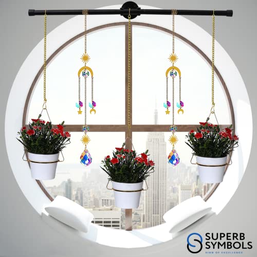 Superb Symbols Window Hanging Planter For Indoor Outdoor Wall With Metal Planters, Melamine Pots, Suncatchers #TOP2