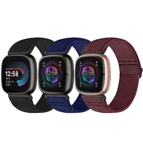 [Bcuckood] �����p���v�o���h Fitbit Versa 4/Sense 2/Versa 3/Sense �o���h ���f�B�[�X �����Y �L�k���i�C���� �\�t�g ���߉\ �L�k���̂���\�����[�v �����p���v�X�g���b�v Fitbit Versa 4/Se