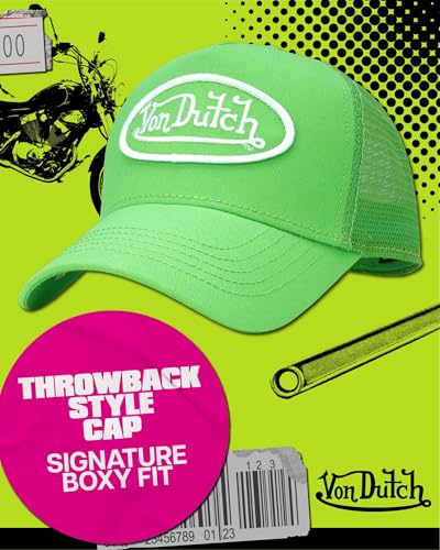 Image of Von Dutch Unisex Trucker Hat - Retro Classic Solid Color Mesh Back Snapback Baseball Cap for Men & Women.